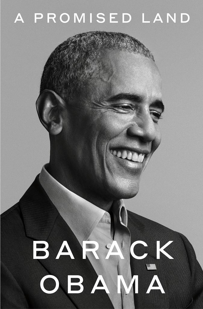 A Promised Land book cover with picture of author Barack Obama